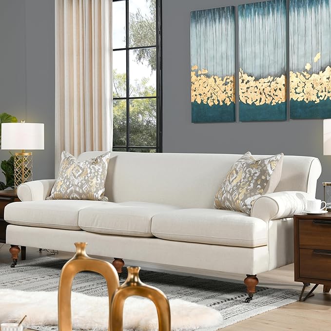 Jennifer Taylor Home Bliss 88" Lawson French Country Three-Cushion Tightback Sofa