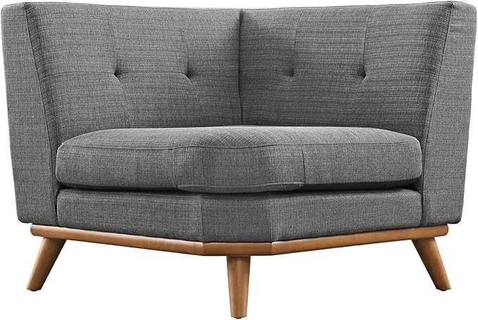 ModwayEEI-1796-DOREngage Mid-Century Modern Upholstered Fabric Living RoomCorner SofaGray