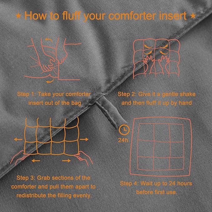 NTBAY Twin Comforter - Down Alternative Comforter Duvet Insert, All Season Bedding Quilted Duvet Insert with Corner Tabs, Machine Washable, Dark Grey