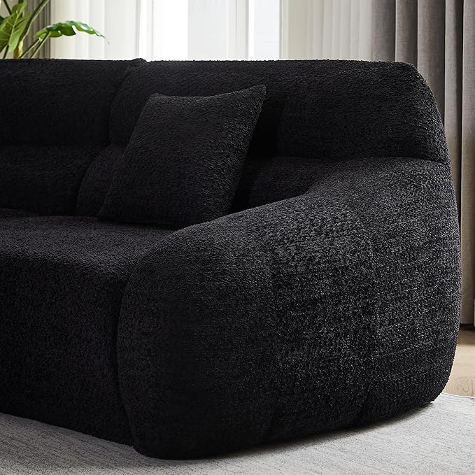 123-Inch Oversized Modular Compressed Sectional Couches 4 Pieces Modular Boneless Sofas with 4 Pillows,Modern Minimalist Corner Cloud Sofa Comfy Chenille Deep Seat Foam Couch