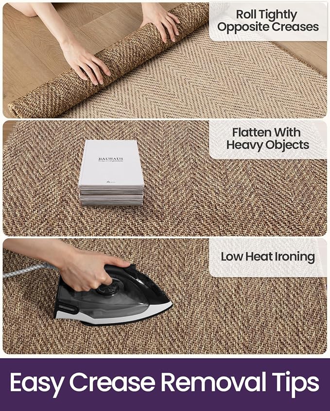 DEXI Hallway Runner Rug 3.3x12, Woven Braided Farmhouse Runner Carpet Indoor, Absorbent Thin Long Entryway Runners for Kitchen, Laundry Room, Patio Entrance, Brown - Image 4