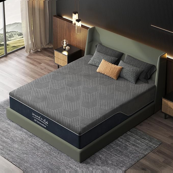 12 Inch Gel Memory Foam Mattress Queen Size, Medium Firm Pressure Relief, CertiPUR-US Certified, with Removable Washable Cover, Mattress in a Box