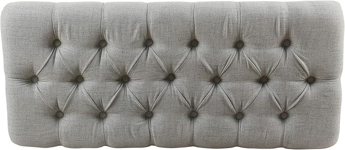 Homepop Home Decor Tufted Ainsley Button Storage Ottoman Bench with Hinged Lid Ottoman Bench with Storage for Living Room & Bedroom, Light Blue 18x40x18 Inches - Image 13