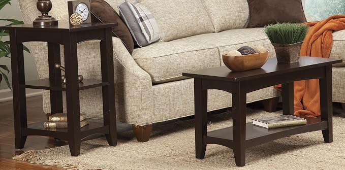 Alaterre Furniture Shaker Cottage Bench with Shelf, Chocolate - Image 4