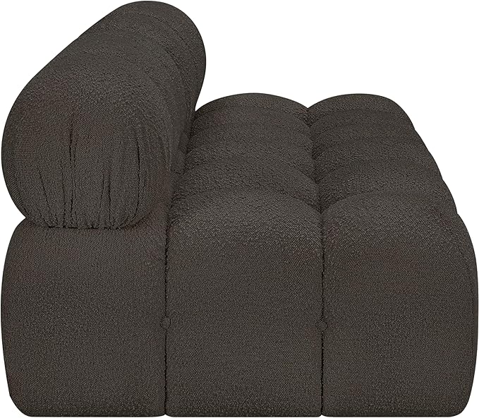 Meridian Furniture 611Brown-S68B Ames Collection Modern | Contemporary Modular Sofa with Rich Brown Boucle Fabric, Modular to Create Infinite Configurations, 68" W x 34" D x 28" H, Brown