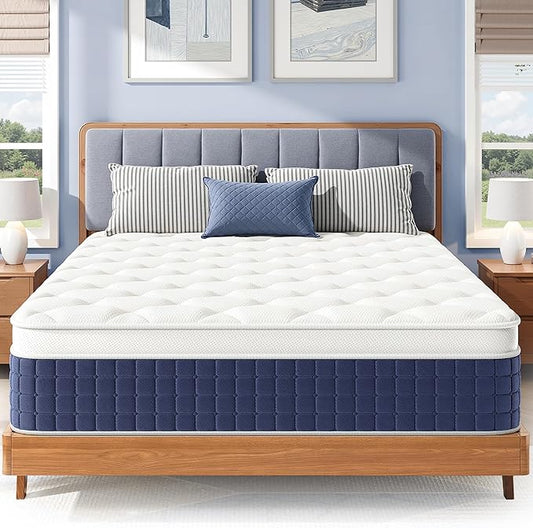 Susalt King Size Mattress in a Box - 12" King Memory Foam Hybrid Mattress, Medium Firm, Fiberglass Free, Edge Support, Motion Isolation, Pressure Relief, CertiPUR-US