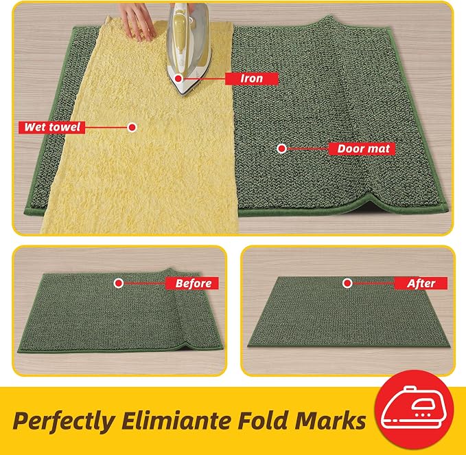 JSEI Dirt Trapper Door Mat 24"x36" Non-Slip Washable Entrance Mat, Dog Doormats, Absorbent & Fade-Resistant Floor Mats, Low Profile Welcome Mats for Entryway, Front Door, and Inside Entrance, Green - Image 9