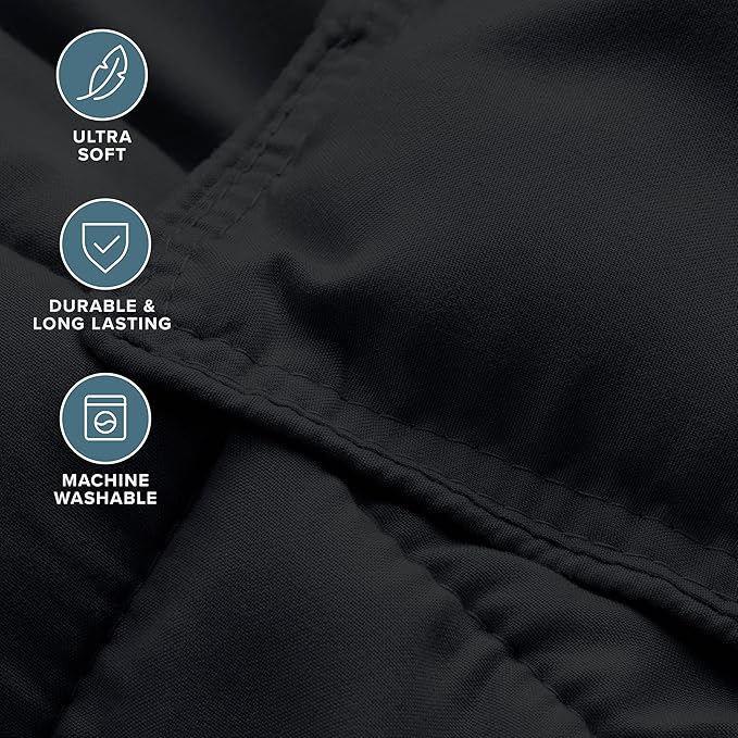 Bare Home Comforter Set - California King Size - Ultra-Soft - Goose Down Alternative - Premium 1800 Series - All Season Warmth (California King, Black)
