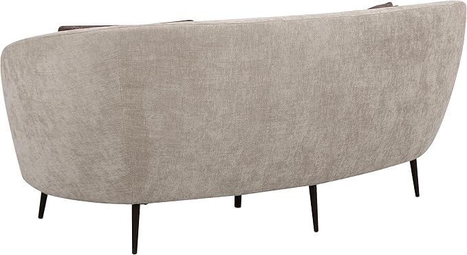 Coaster Home Furnishings - Ellorie - Wood - Upholstered Loveseat with Curved Channel Back, Accent Pillows and Tapered Legs - Living Room - Beige - 504838