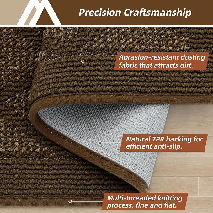 COSY HOMEER Non-Slip Door Mat 36"x60", Entryway Rugs Low Profile Absorbent Dirt Trapper Doormat for Front Entrance, Washable Polypropylene Entry Mat (Dark Brown) - Image 3