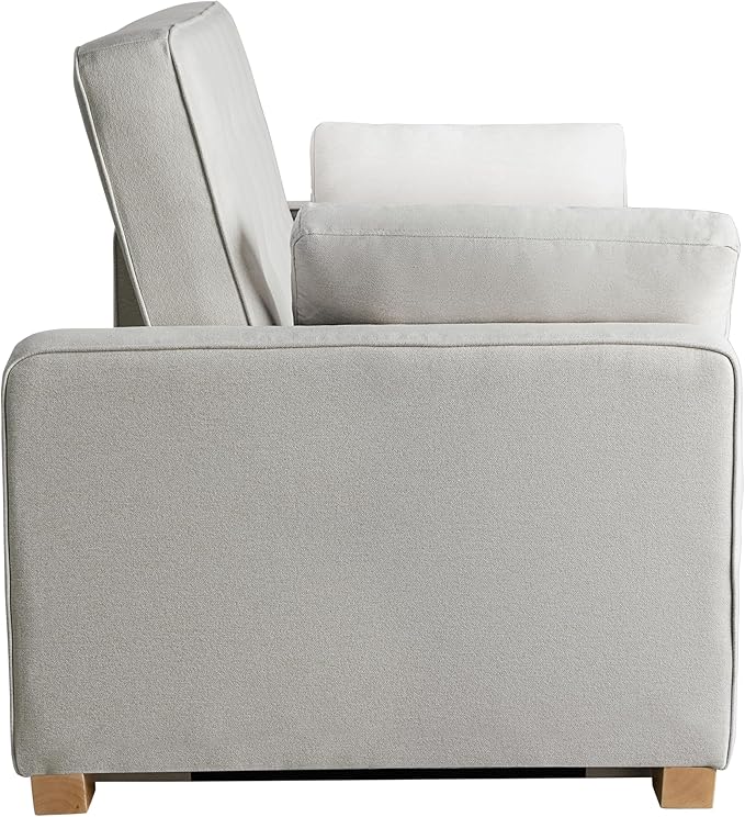Serta® Ainsley Convertible Loveseat Sleeper Sofa – 3-in-1 Loveseat, Lounger & Queen-Size Sofa Bed, Pull-Out Sleeper Couch with DreamCoils®, Easy Assembly, Oyster Fabric