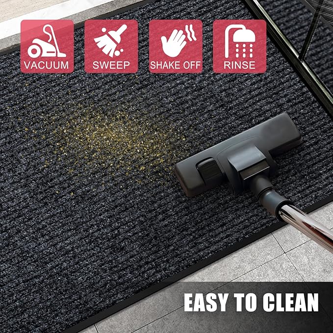 Kuyal Front Door Mat, 3'x10' Indoor Outdoor Entrance Mat, Commercial Floor Mats Inside Outside Entrance, Heavy Duty Durable Welcome, Rubber Backing Non Slip Outdoor Mats for Entryway,Black - Image 6