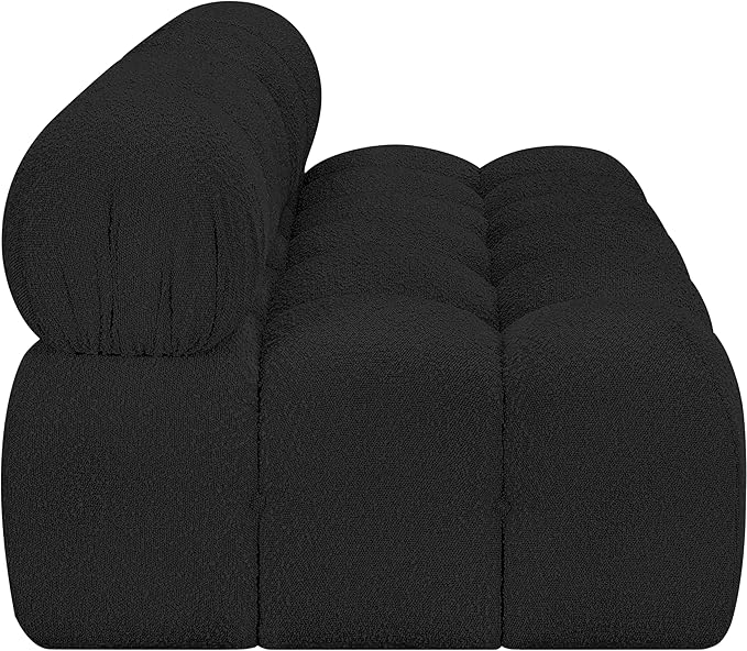 Meridian Furniture 611Black-S68B Ames Collection Modern | Contemporary Modular Sofa with Rich Black Boucle Fabric, Modular to Create Infinite Configurations, 68" W x 34" D x 28" H, Black
