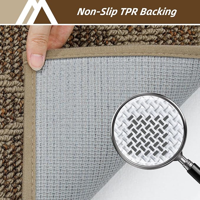 COSY HOMEER Non-Slip Door Mat 20"x48", Entryway Rugs Low Profile Absorbent Dirt Trapper Doormat for Front Entrance, Washable Polypropylene Entry Mat (Beige) - Image 4