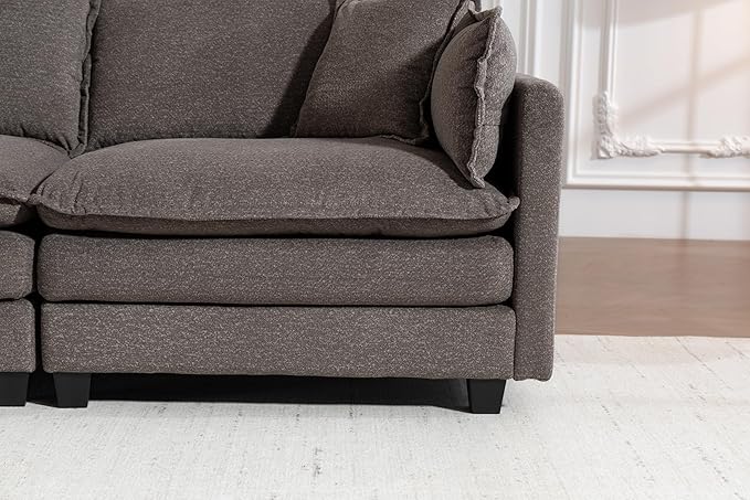 78'' Deep Seat Cloud Loveseat, Chenille Upholstered 2-Seats Modular Sectional Sofa Couch, Modern Comfy Settee Loveseat for Living Room Set, Small Apartment
