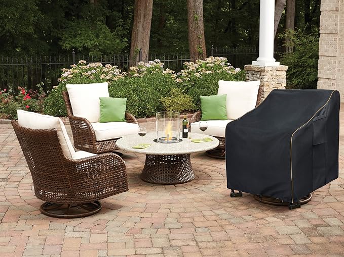 Outdoor Swivel Lounge Chair Cover 2 Pack,Waterproof Heavy Duty Patio Chair Covers,Patio Rocking Chair Covers for Outdoor Furniture,(30 W x 34 D x 38.5 H inches),Black - Image 7