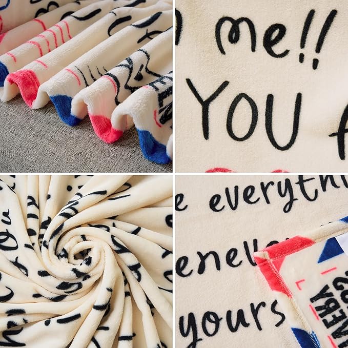 Joiedomi Mothers Day Blanket Gifts for Mom Birthday Gifts Soft Flannel Blanket for Mom Grandma from Daughter Son 50" x 70" Ivory White