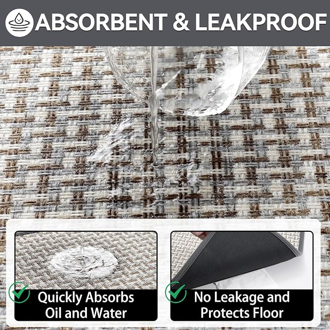 Indoor Door Mat 24x72 Dirt Resistant and Absorbent, Non-Slip Rubber Backing Floor Mats, Easy Clean Low-Profile Doormat for Entryway, Front Door, Inside Entrance Gray - Image 7