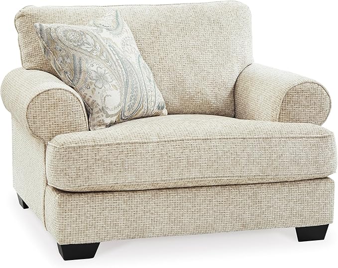 Signature Design by Ashley Monaghan Classic Upholstered Oversized Chair with Reversible Cushion, Beige