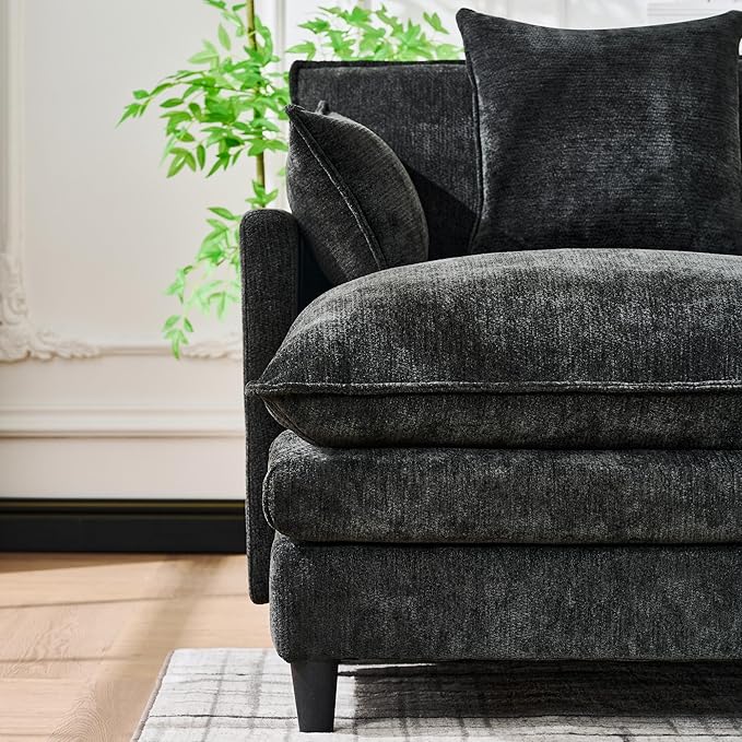 Eafurn 141" Oversized Modular Sectional Sofa with Movable Ottoman, 6 Seater Modern Chenille Reversible Sofa Set, Large Convertible U Shaped Couch for Living Room Apartment