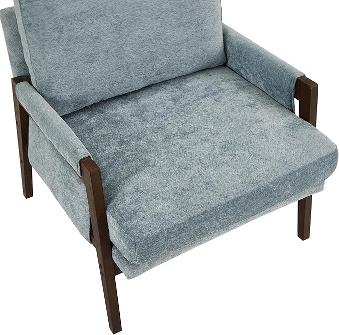 Roundhill Furniture Kelly Mid-Century Modern Accent Armchair, Blue