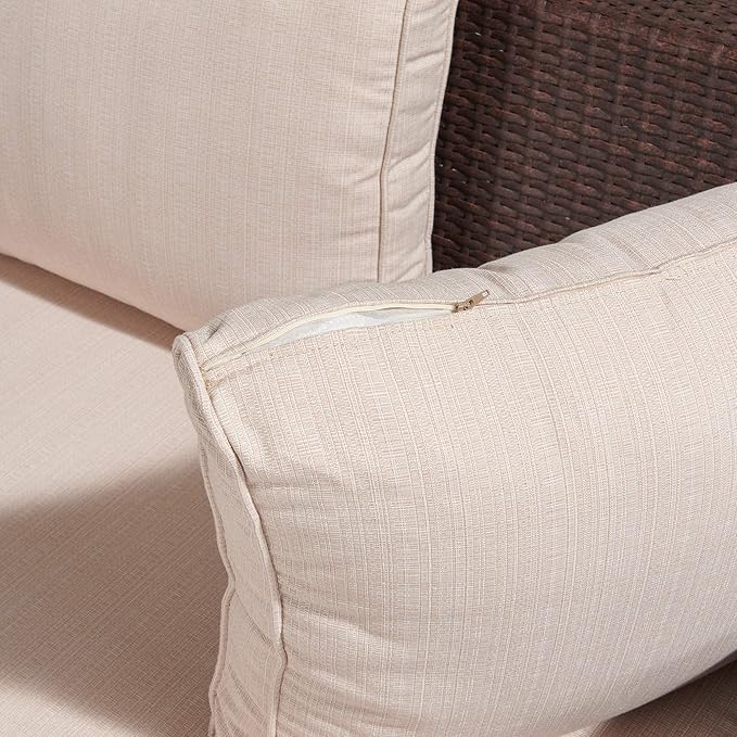 Jeco W00608-B Caoimhe 4 PC Espresso Resin Wicker Conversation Set with in Cushion, OneSize