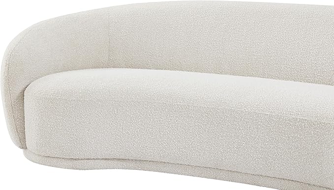 Meridian Furniture 693Cream-S Hyde Collection Modern | Contemporary Boucle Fabric Upholstered Sofa, Cream, 89.5" W x 38" D x 28" H