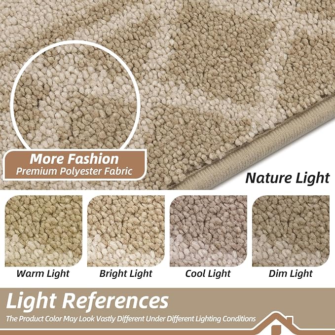 BEQHAUSE Door Mat Indoor Entrance Dirt Trapper Rugs for Entryway Non Slip Welcome Mat Absorbent Floor Mat Low Profile Washable Front Doormat for Dirty Paws, 36" x 60", Light Beige - Image 6