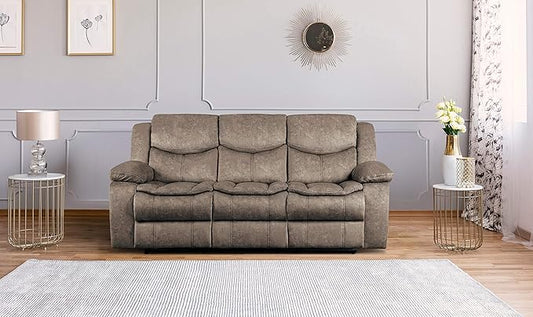 Lexicon Bay Manual Double Reclining Sofa, Brown