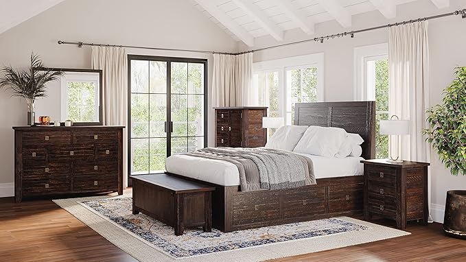 Jofran: , Kona Grove, Queen Storage Bed, 63"W X 87"D X 56"H, Deep Chocolate Finish, (Set of 1)