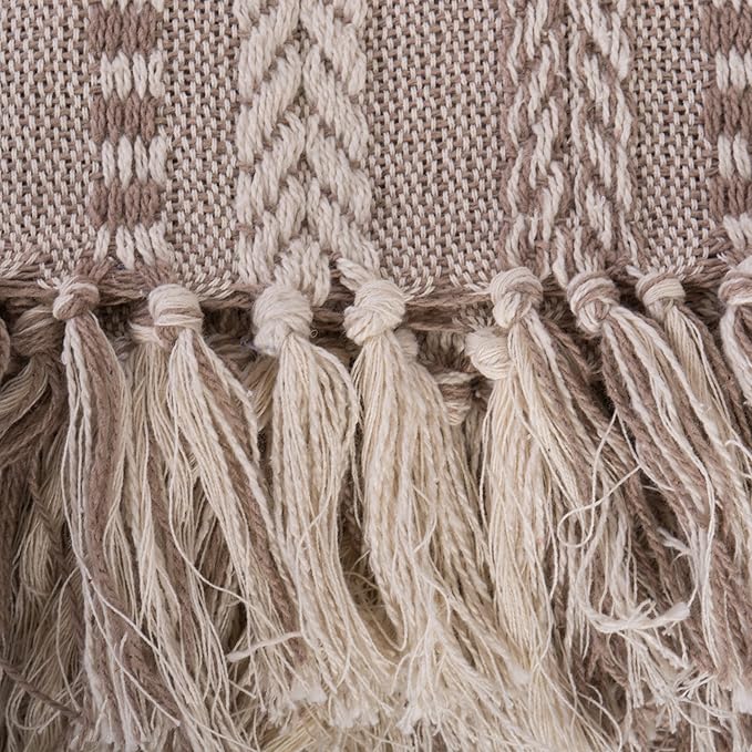 DII Braided Striped Decorative Throw Blanket, 50x60, Stone