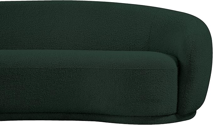 Meridian Furniture 693Green-S Hyde Collection Modern | Contemporary Boucle Fabric Upholstered Sofa, Green, 89.5" W x 38" D x 28" H