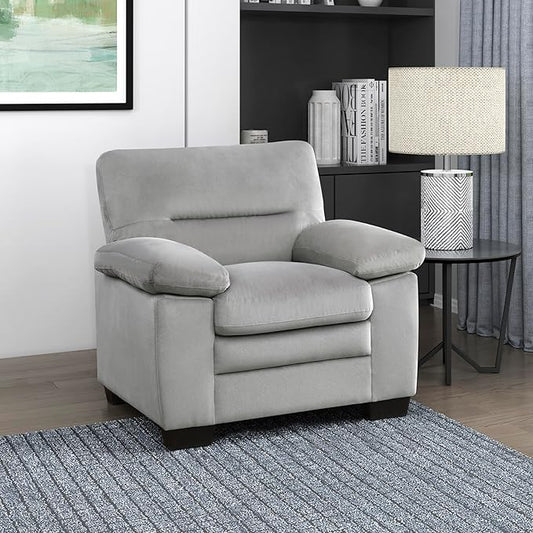 Lexicon Single Sofa Chair for Living Room Accent Chair, Upholstered Armchair Comfy Chair for Bedroom/Office/Waiting Room, Gray