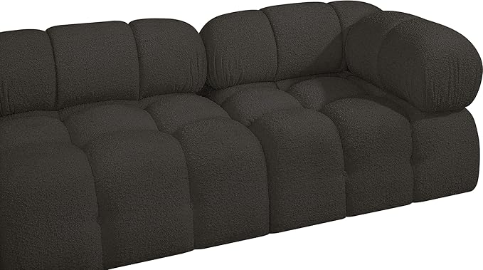 Meridian Furniture 611Brown-S136A Ames Collection Modern | Contemporary Modular Sofa with Rich Brown Boucle Fabric, Modular to Create Infinite Configurations, 136" W x 34" D x 28" H, Brown