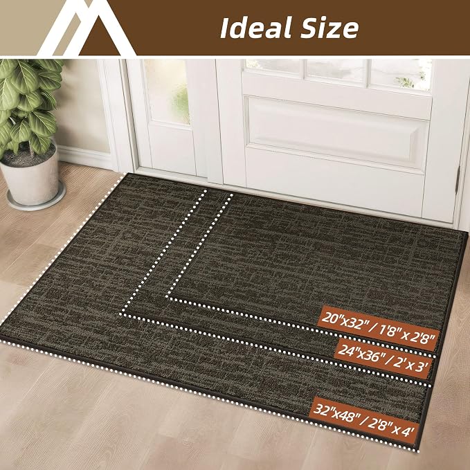 COSY HOMEER-Door-Mat,Dirt Trapper Entryway Rugs 24"x36" Non Slip Washable Entrance Mats,Absorbent Welcome Mat,Low Profile Dog Door Mats for Front Back Doomats and Wet Shoes,Brown - Image 7