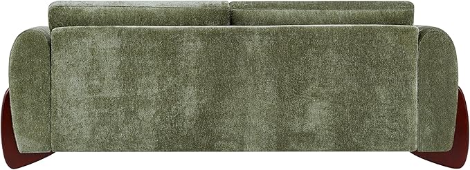 Christopher Knight Home Taki 89 Inches Sofa Couch, Cozy Chenille Upholstered 3-Seater Sofa, Wood Frame Couches, Comfy Home Sofa Living Room and Office, Lounge Seating with Armrests, Olive Green