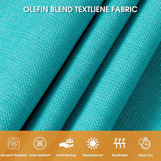 Lazy Daze Hammocks 11 FT Double Outside Hammock Quick Dry Olefin Fabric Hammock with Spreader Bar & Side Pocket for Outdoor Poolside Backyard 450 lbs Capacity, Turquoise - Image 2