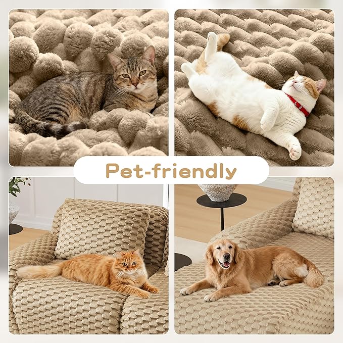 146" L-Shaped Compressed Sectional Cloud Sofa, Flannel Upholstered Modular Deep Seat Sofa with 5 Pieces, Modern Floor Boneless Foam Modular Cloud Couches for Living Room