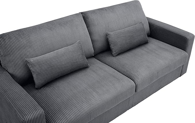 79" Modern Cloud Sofas for Living Room Bedroom, 2 Seat Modular Couch Soft Corduroy Upholstered Loveseat Couches with Toss Pillows for Home Apartment Office Studio