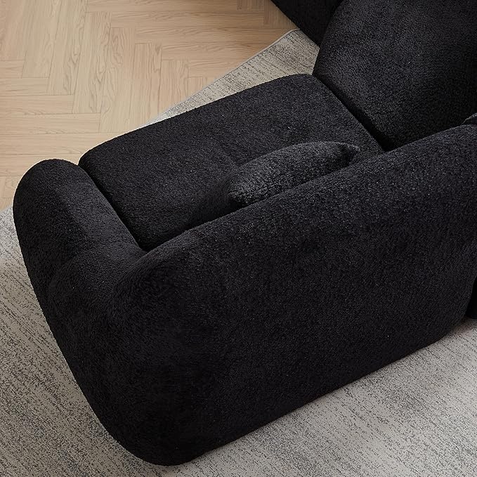 123-Inch Oversized Modular Compressed Sectional Couches 4 Pieces Modular Boneless Sofas with 4 Pillows,Modern Minimalist Corner Cloud Sofa Comfy Chenille Deep Seat Foam Couch
