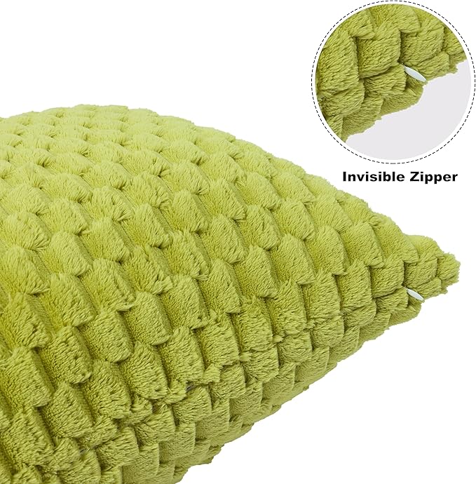Bnuitland Flannel Throw Blanket, 300 GSM Fleece Cozy Warm Soft Home Decor Lightweight Bed Sofa Blanket for Adults, Suitable for All Seasons(Fruit Green,50X71 inches with Pillow Cover)