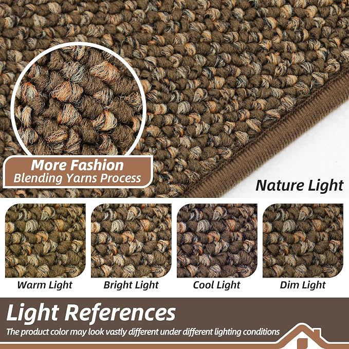 BEQHAUSE Dirt Trapper Door Mat 20" x 48", Non-Slip Washable Doormats Entrance Mat, Dirt Resistant and Absorbent Welcome Mat, Low Profile Floor Mats for Front Back Door and Entryway, Brown - Image 5