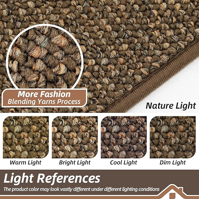 BEQHAUSE Dirt Trapper Door Mat 36" x 60", Non-Slip Washable Doormats Entrance Mat, Dirt Resistant and Absorbent Welcome Mat, Low Profile Floor Mats for Front Back Door and Entryway, Brown - Image 5