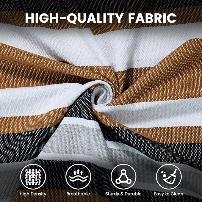 Lazy Daze Hammocks Double Brazilian Cotton Hammock, Extra Large Portable Outdoor Camping Hammock with Tree Straps & Travel Bag for Backyard Patio Poolside Indoor, 550lbs Capacity, Brown & White - Image 3