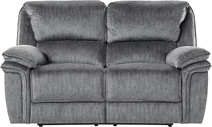 Lexicon Braddock Wall-Hugger Manual Double Reclining Loveseat, Gray