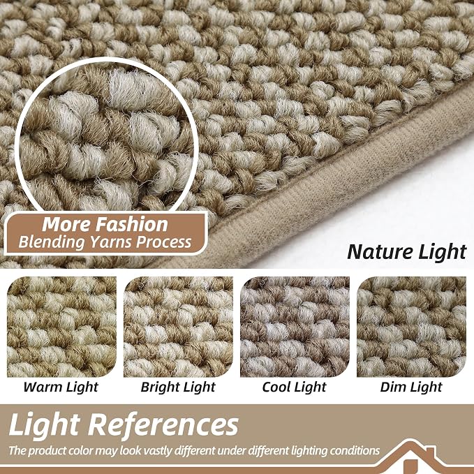 BEQHAUSE Dirt Trapper Door Mat 20" x 48", Non-Slip Washable Doormats Entrance Mat, Dirt Resistant and Absorbent Welcome Mat, Low Profile Floor Mats for Front Back Door and Entryway, Light Beige - Image 5