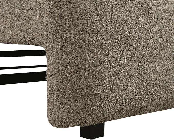 Serta Vail 86" Convertible Sleeper Sofa, Queen Size, Wall-Hugging Dreamglide Mechanism, Dreamcoil Comfort, Boucle Fabric, Brown
