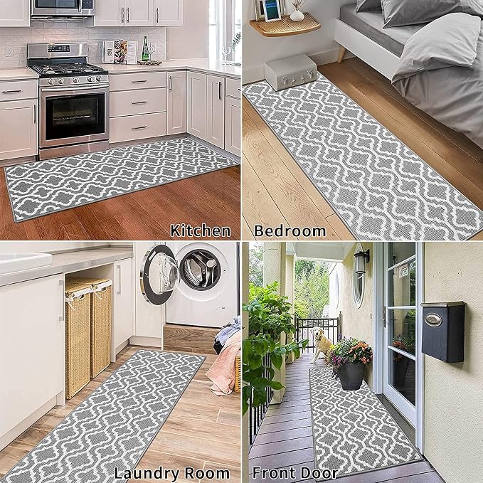 HEBE Washable Runner Rug 20"x59" Indoor Door Mat Runners,Non Slip Dirt Trapping Rug Runner Floor Mats Carpet Runners for Entryway Hallway Kitchen Garage Laundry Room - Image 3