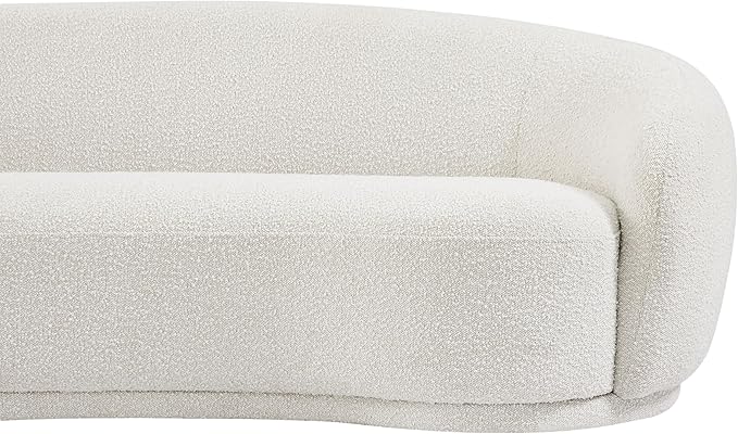 Meridian Furniture 693Cream-S Hyde Collection Modern | Contemporary Boucle Fabric Upholstered Sofa, Cream, 89.5" W x 38" D x 28" H