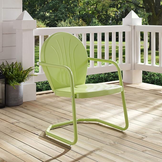 Crosley Furniture Griffith Outdoor Chair, Retro Metal Patio Chairs for Dining, Porch, Deck, Balcony, Key Lime - Image 19